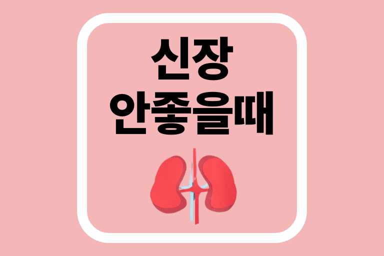 신장 안좋을 때 증상